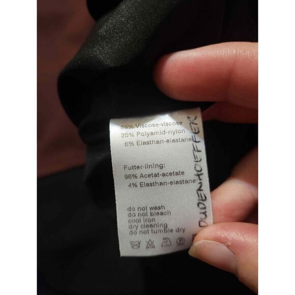 AKRIS Punto Garnet Black Viscose Cap Sleeve Color Block Jersey Sheath Dress sz 1 - Picture 4 of 5